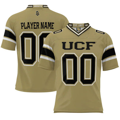 Custom U.Knights ProSphere NIL Pick-A-Player Football Jersey Gold Stitched American College Jerseys - Main View