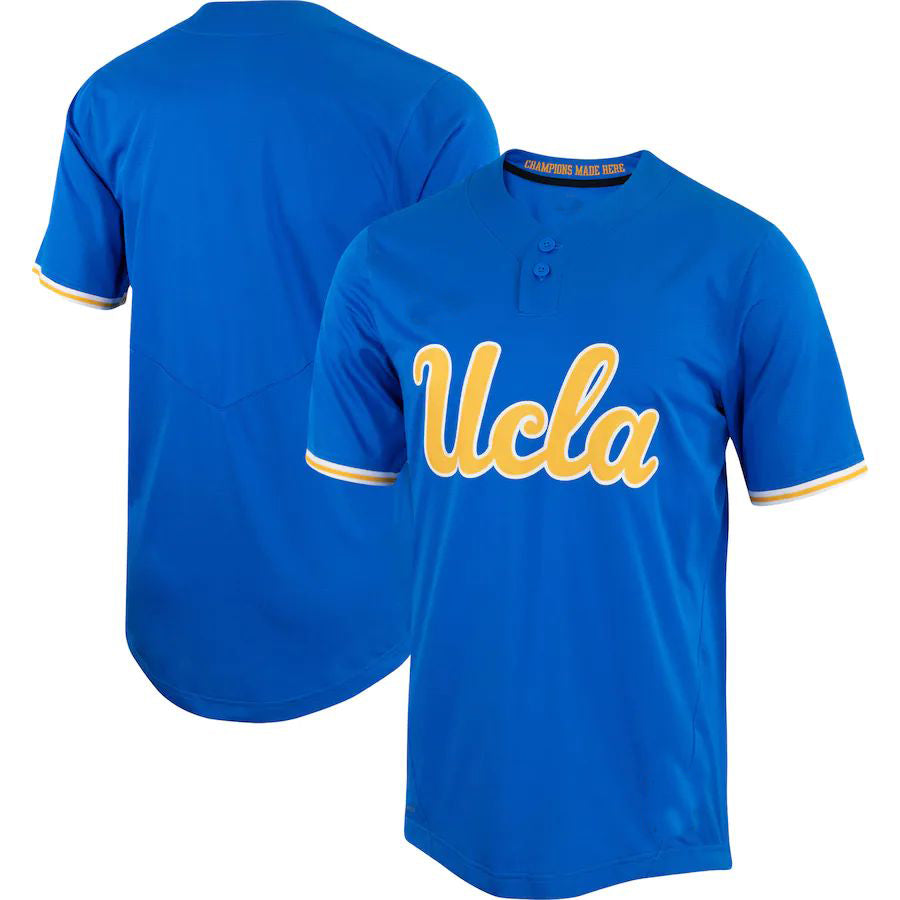 U.Bruins Unisex Two-Button Replica Softball Jersey Blue Stitched American College Jerseys - Main View