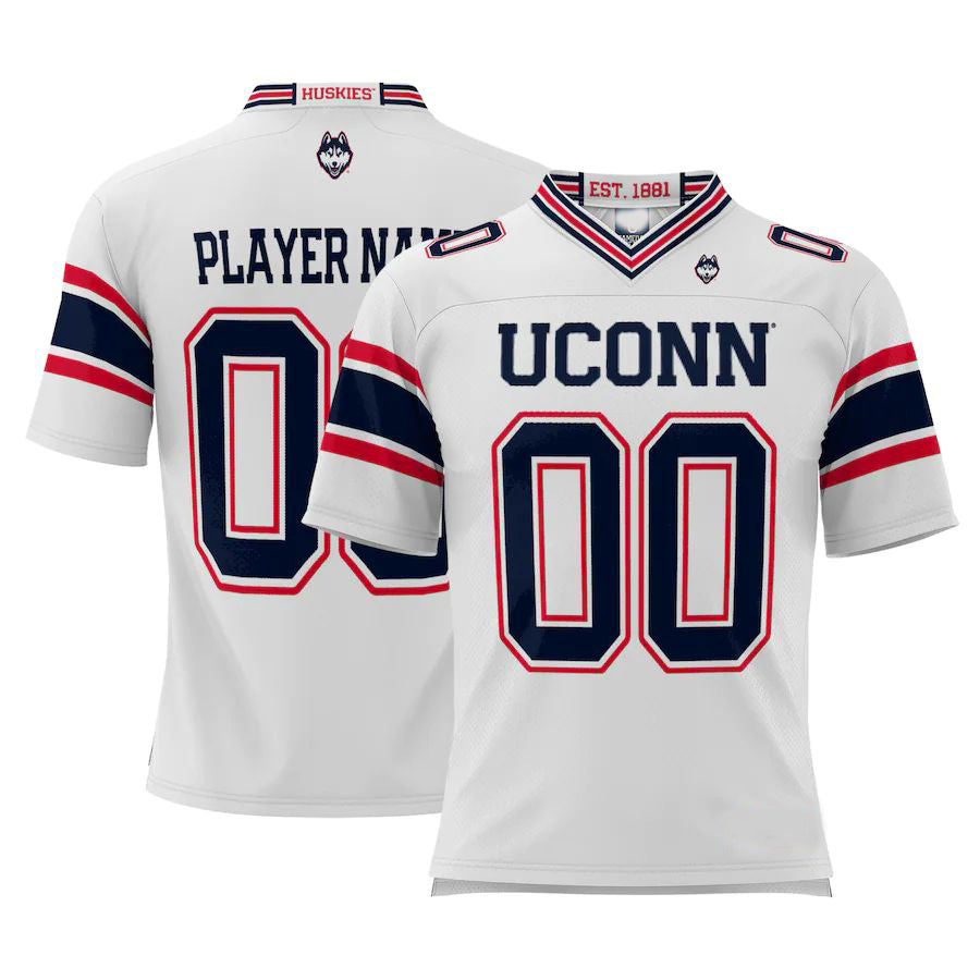 Custom U.Huskies ProSphere NIL Pick-A-Player Football Jersey White Stitched American College Jerseys - Main View