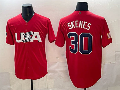 USA Baseball #30 Paul Skenes Red World Baseball Classic Stitched Baseball Jersey - Main View
