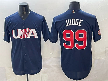 USA Baseball #99 Aaron Judge 2023 Navy World Baseball Classic Stitched Baseball Jersey - Main View