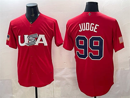 USA Baseball #99 Aaron Judge Red World Baseball Classic Stitched Baseball Jersey - Main View