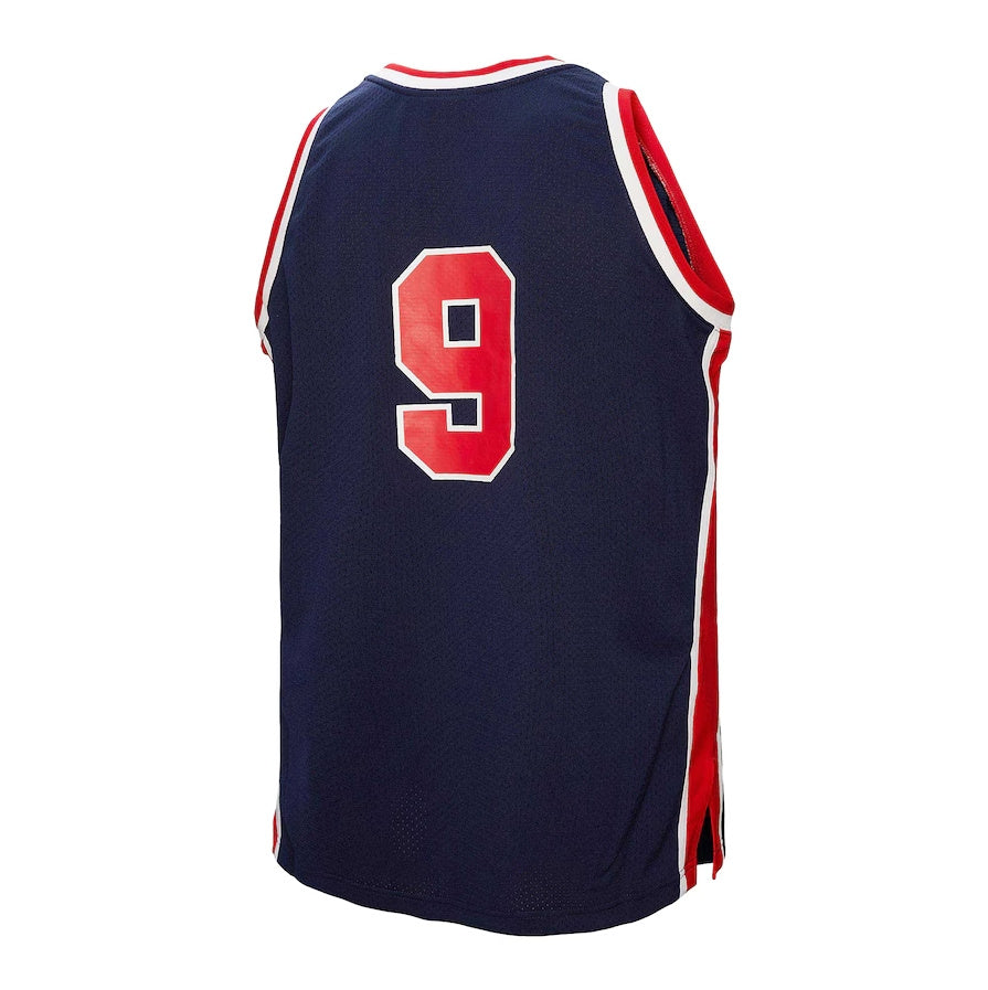 USA Basketball #9 Michael Jordan Mitchell & Ness 1984 Authentic Jersey - Navy  American Basketball Jersey - Main View
