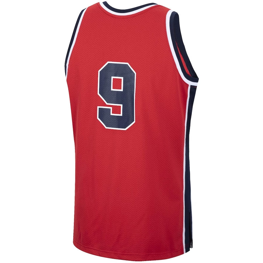 USA Basketball #9 Michael Jordan Mitchell & Ness 1984 Authentic Jersey - Red American Basketball Jersey - Main View