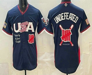 USA Undefeated Navy 2026 World Baseball Classic Cool Base Stitched Baseball Jersey - Main View