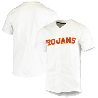 U.Trojans Vapor Untouchable Elite Replica Full-Button Baseball Jersey White Stitched American College Jerseys - Main View