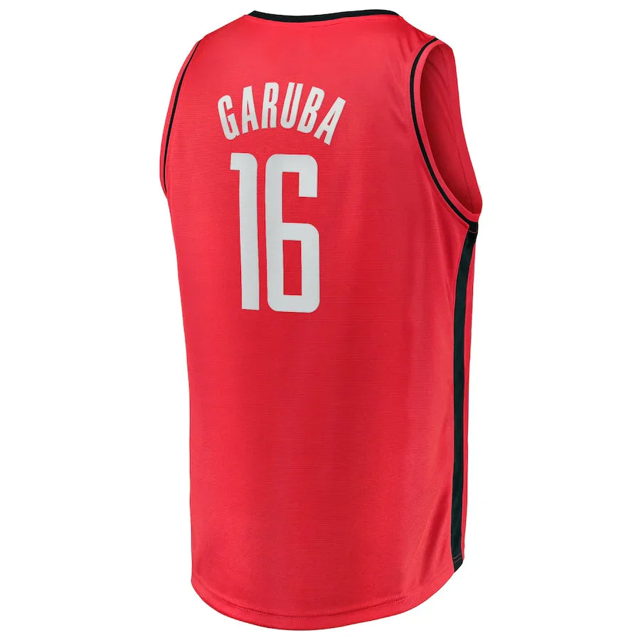 H.Rockets #16 Usman Garuba Fanatics Branded 2021-22 Fast Break Replica Jersey Icon Edition Red Stitched American Basketball Jersey - Main View