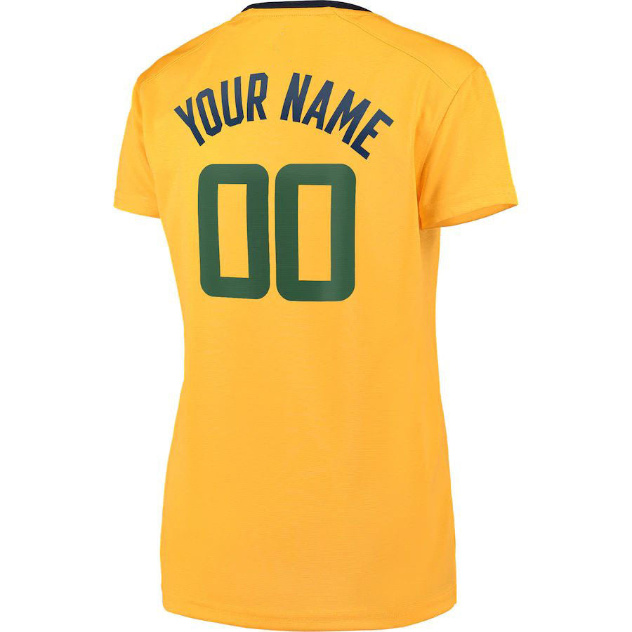 Custom U.Jazz Fanatics Branded Women's Fast Break Replica Custom Jersey Gold Statement Edition Stitched Basketball Jersey - Main View
