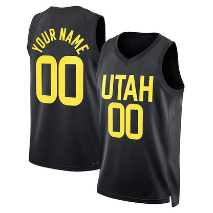 Custom U.Jazz Jordan Brand Unisex 2022-23 Swingman Custom Jersey Statement Edition Black Stitched Basketball Jersey - Main View