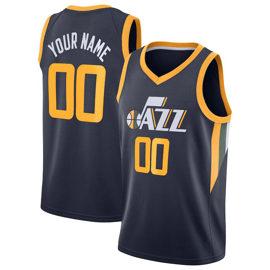 Custom U.Jazz Swingman Custom Jersey Navy Icon Edition Stitched Basketball Jersey - Main View