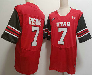 U.Utes #7 Cameron Rising Red 2024 College Football Stitched American College Jerseys - Main View