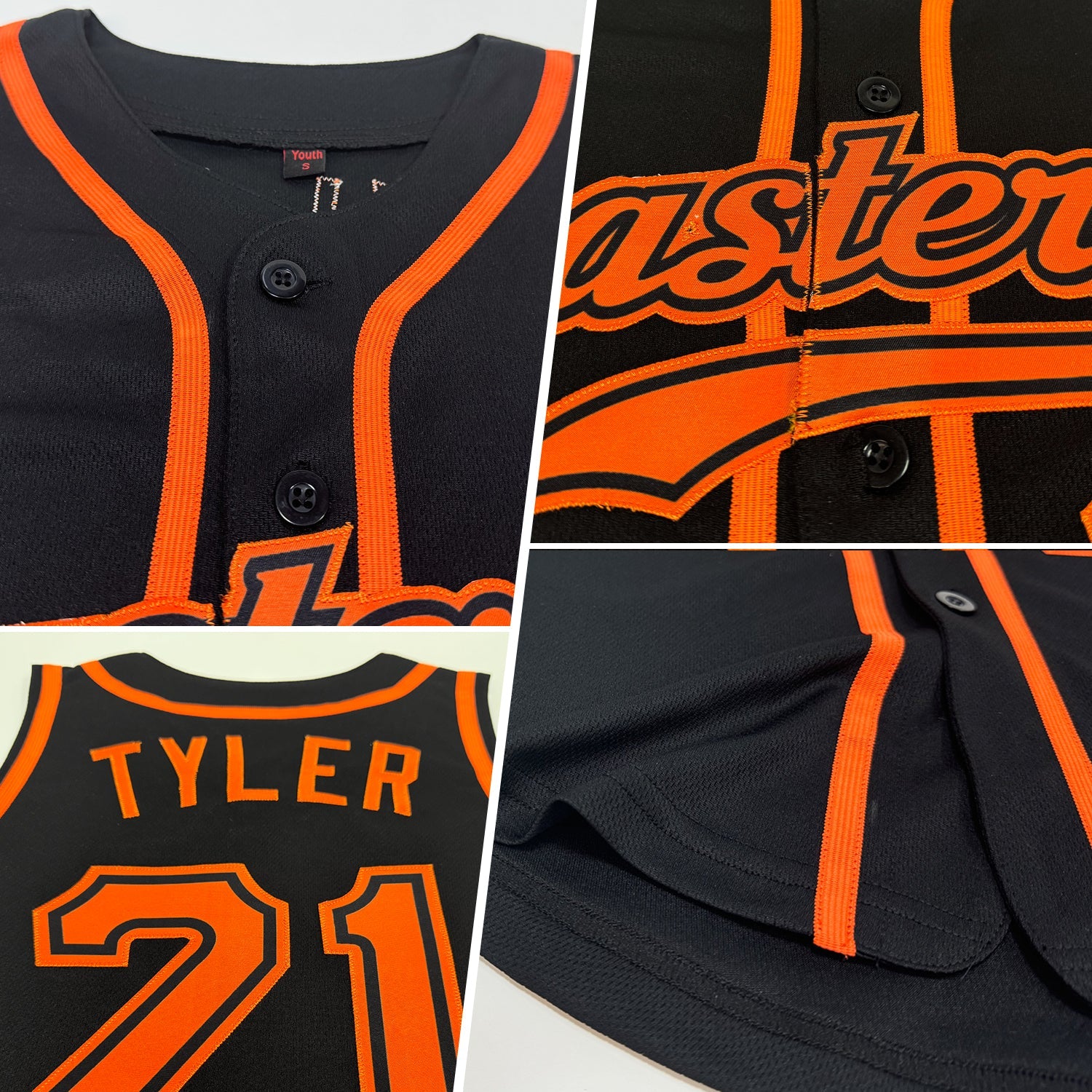 Custom Black Orange Authentic Sleeveless Baseball Jersey view 2