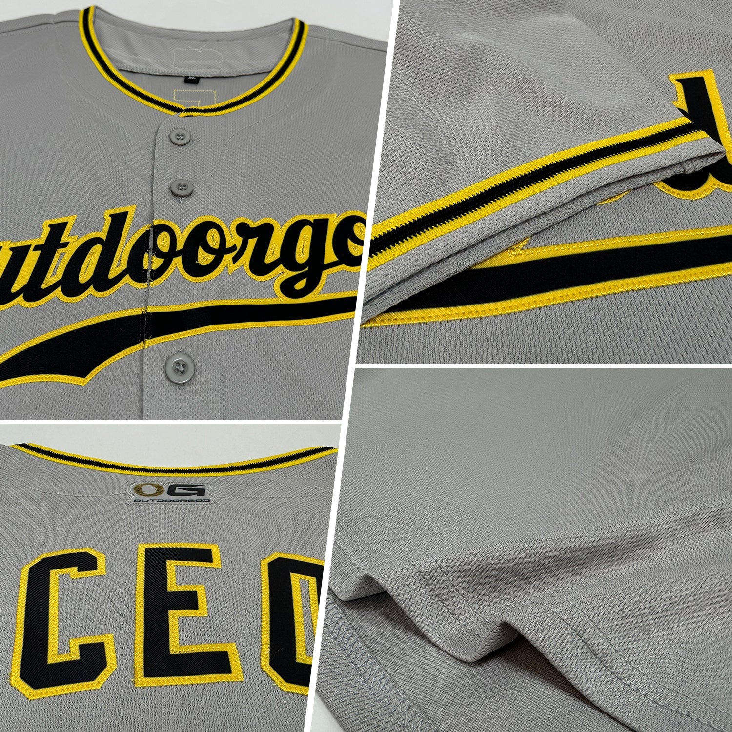 Custom Gray Black-Gold Authentic Sleeveless Baseball Jersey view 2