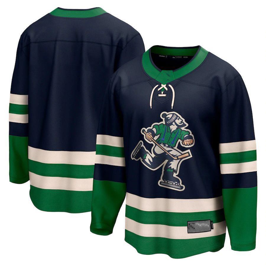 V.Canucks Fanatics Branded Special Edition 2.0 Breakaway Blank Jersey Navy Stitched American Hockey Jerseys - Main View