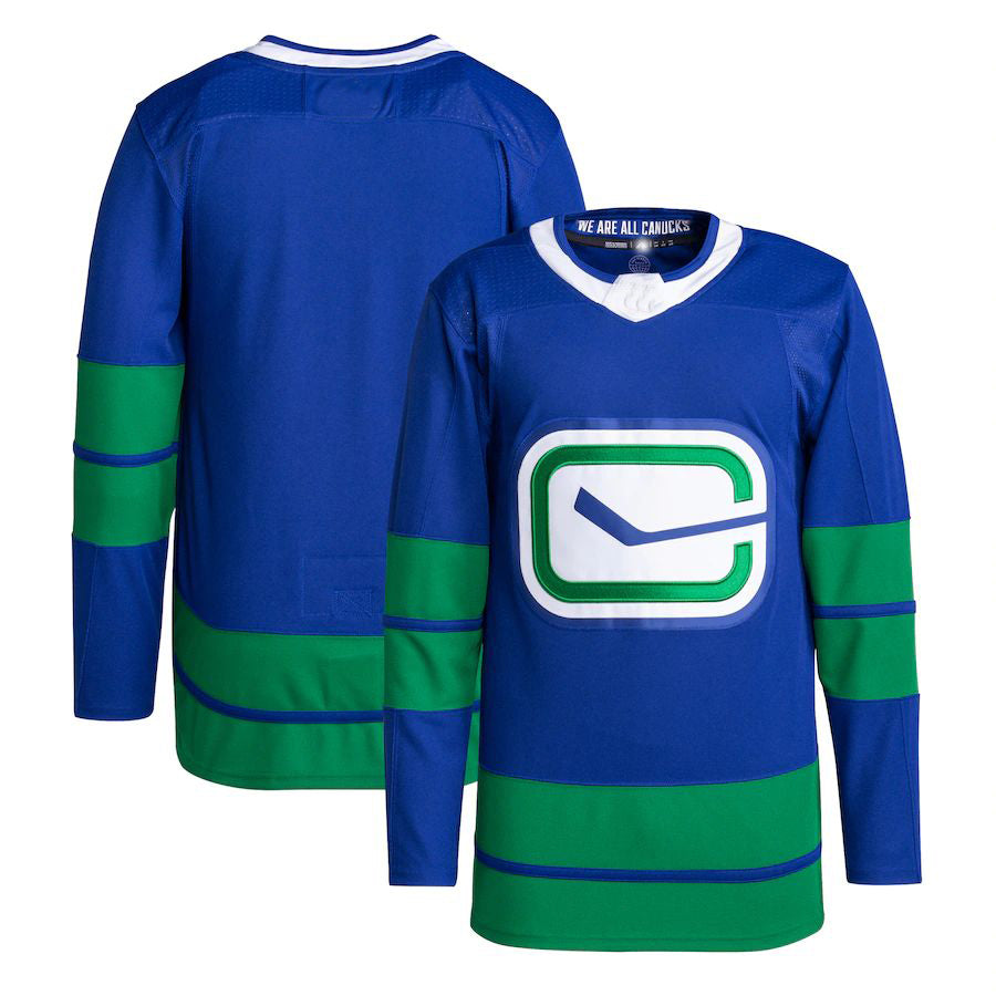 V.Canucks Alternate Primegreen Authentic Pro Blank Jersey Blue Stitched American Hockey Jerseys - Main View