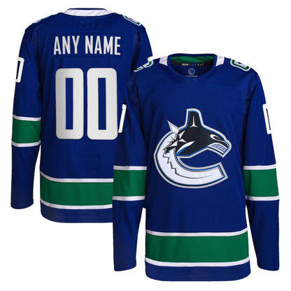 Custom V.Canucks Home Primegreen Authentic Pro Jersey Blue Stitched American Hockey Jerseys - Main View