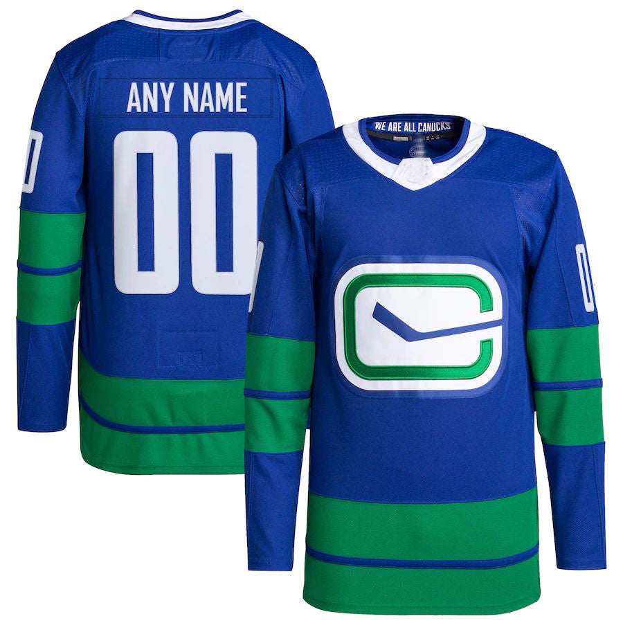 Custom V.Canucks Primegreen Authentic Pro Jersey Royal Stitched American Hockey Jerseys - Main View