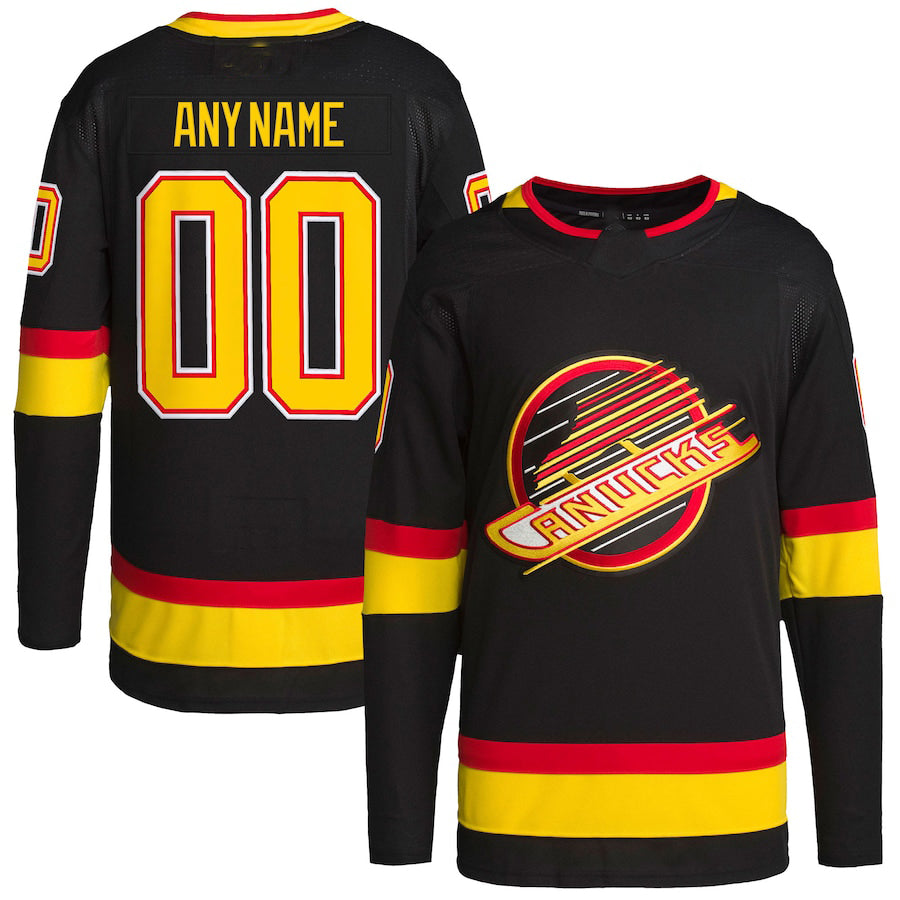 Custom V.Canucks Retro Primegreen Authentic Pro Jersey Black Stitched American Hockey Jerseys - Main View