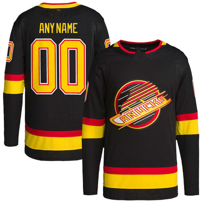Custom V.Canucks Retro Primegreen Authentic Pro Jersey Black Stitched American Hockey Jerseys - Main View