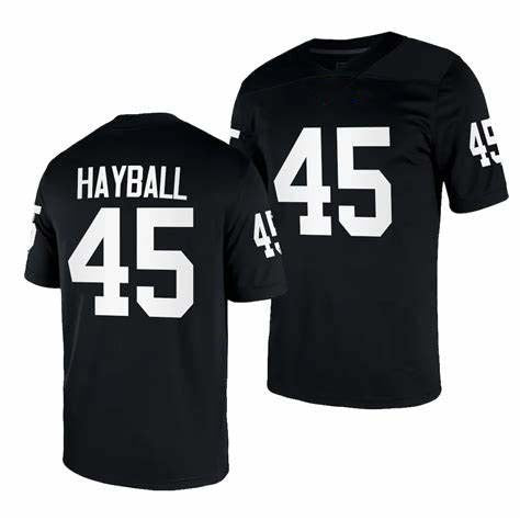 V.Commodores #45 Matthew Hayball Black Game Football Football Stitched American College Jerseys - Main View