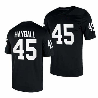 V.Commodores #45 Matthew Hayball Black Game Football Football Stitched American College Jerseys - Main View
