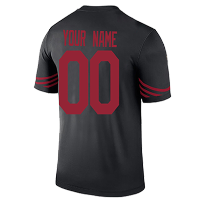 Custom SF.49ers Black Stitched American Football Jerseys view 5