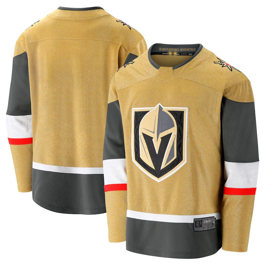 V.Golden Knights Fanatics Branded 2020-21 Home Premier Breakaway Jersey Gold Stitched American Hockey Jerseys - Main View
