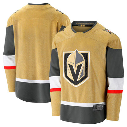 V.Golden Knights Fanatics Branded 2020-21 Home Premier Breakaway Jersey Gold Stitched American Hockey Jerseys - Main View