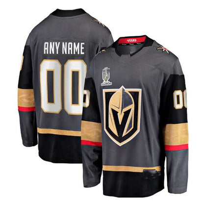 Custom V.Golden Knights  Fanatics Branded 2023 Stanley Cup Champions Alternate Breakaway Custom Jersey - Black Stitched American Hockey Jerseys - Main View