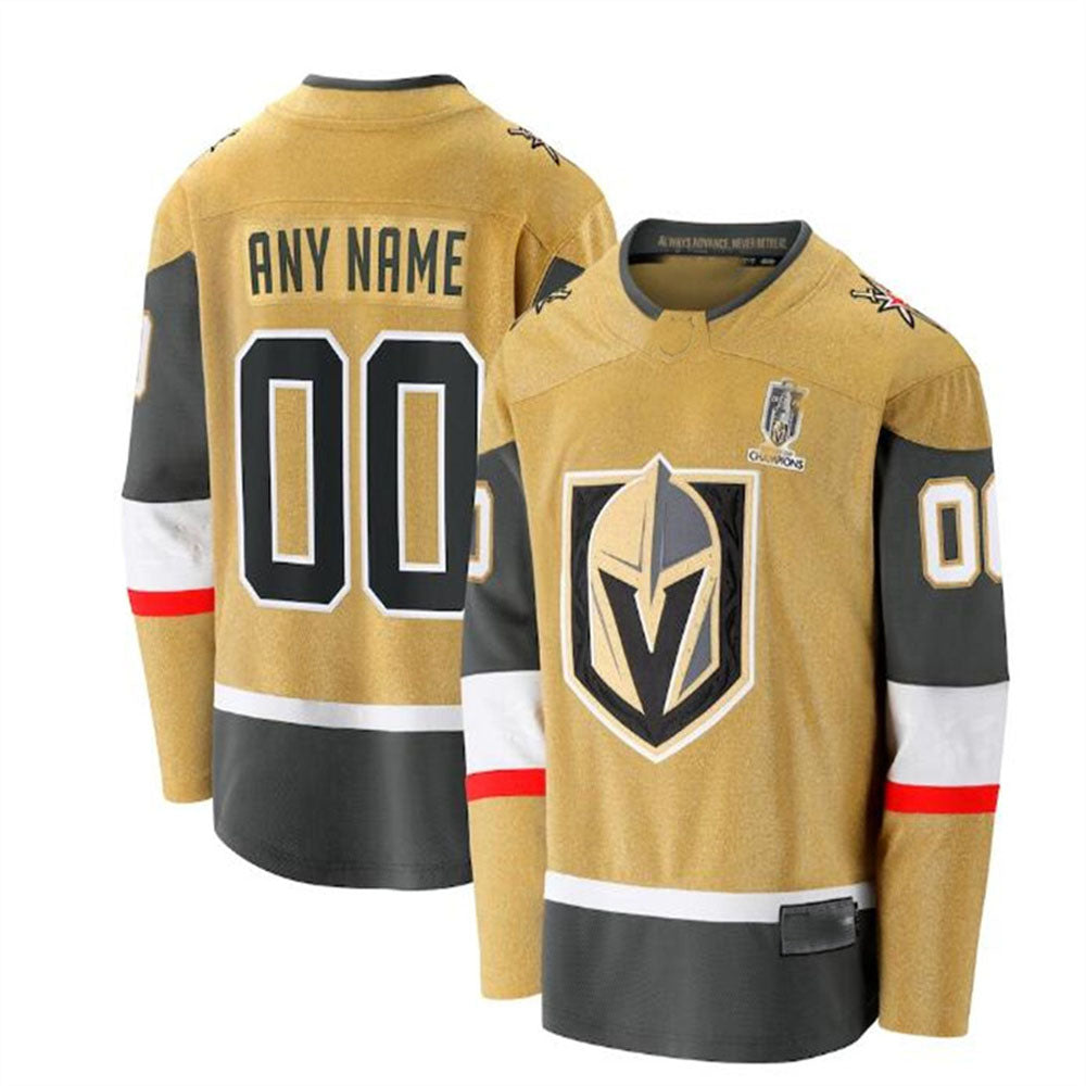 Custom V.Golden Knights Fanatics Branded 2023 Stanley Cup Champions Home Breakaway Custom Jersey - Gold Stitched American Hockey Jerseys - Main View