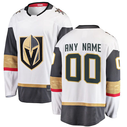 Custom V.Golden Knights Fanatics Branded Away Breakaway White Gray Stitched American Hockey Jerseys - Main View