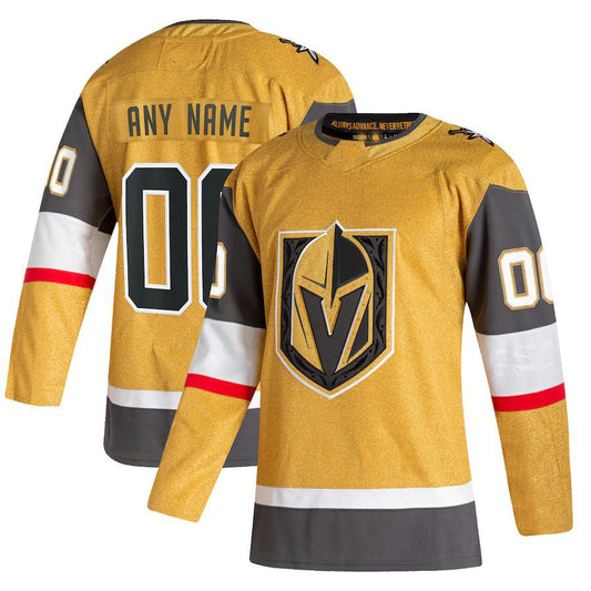 Custom V.Golden Knights 2020-21 Home Authentic Jersey Gold Stitched American Hockey Jerseys - Main View