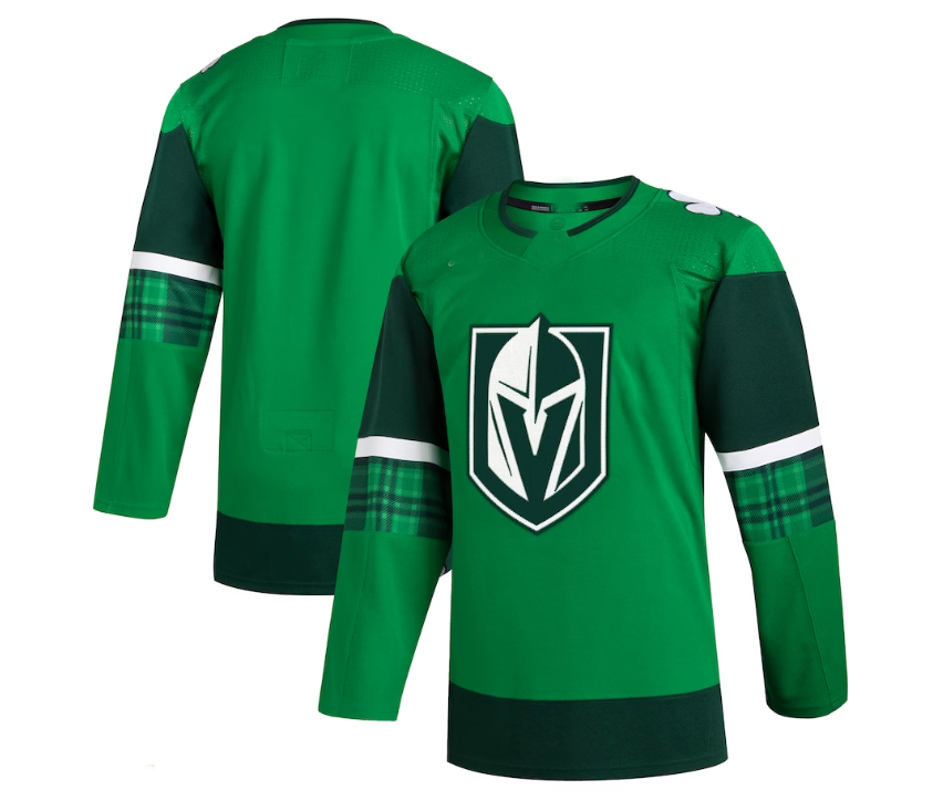 V.Golden Knights 2023 St. Patrick's Day Primegreen Authentic Jersey - Kelly Green Stitched American Hockey Jerseys - Main View