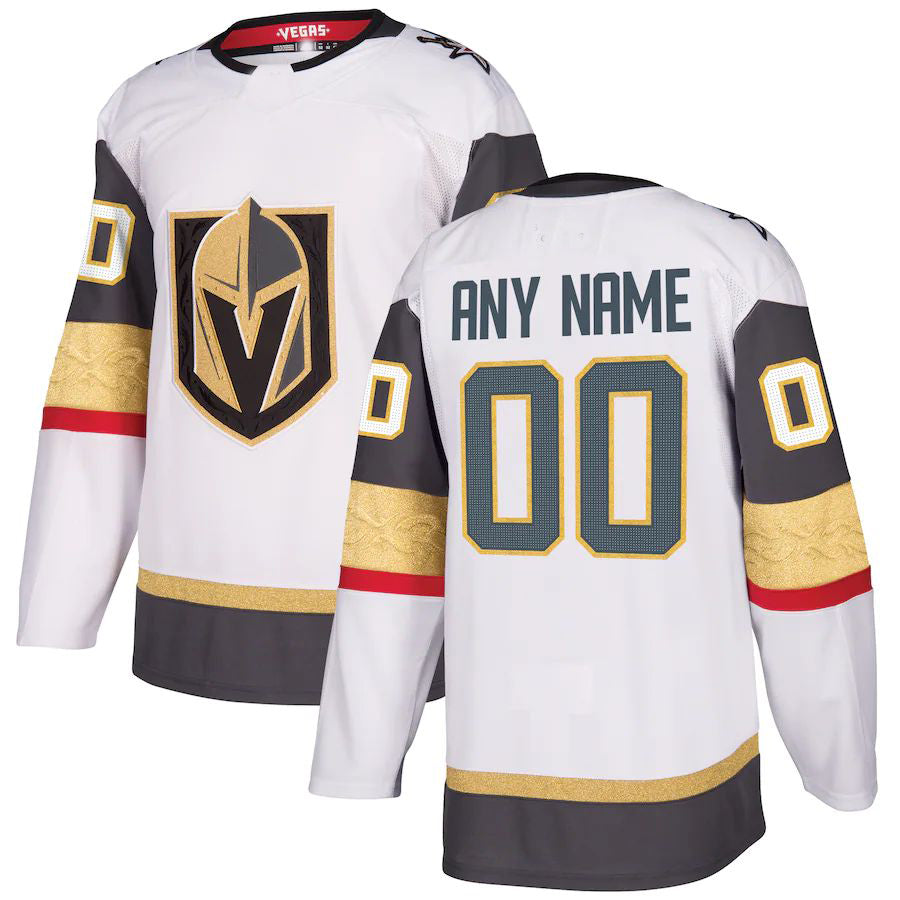 Custom V.Golden Knights Away Authentic Jersey White Gray Stitched American Hockey Jerseys - Main View