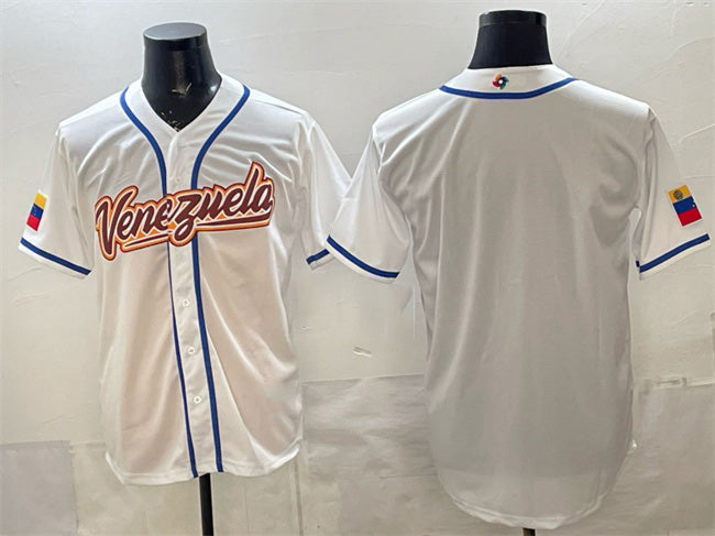 Venezuela Baseball Blank White 2026 World Baseball Classic Home Stadium Stitched Baseball Jersey - Main View