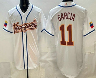 Venezuela Baseball #11 Maikel Garcia White 2026 World Baseball Classic Cool Base Stitched Baseball Jersey - Main View