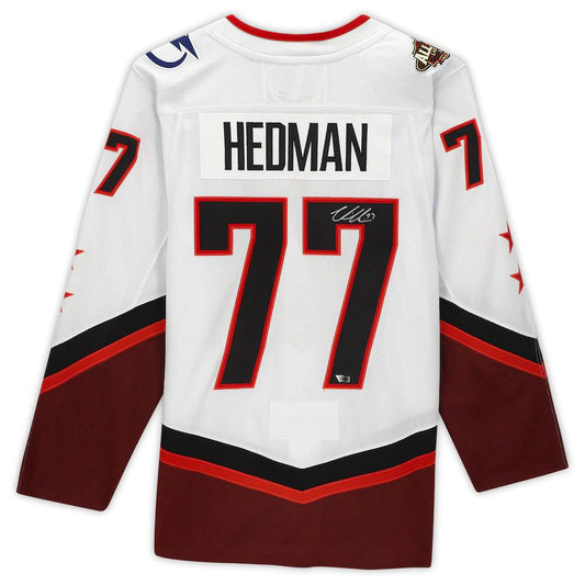 TB.Lightning #77 Victor Hedman Fanatics Authentic Autographed 2022 All-Star Game White Stitched American Hockey Jerseys - Main View