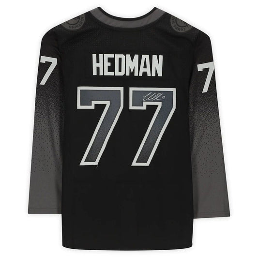 TB.Lightning #77 Victor Hedman Fanatics Authentic Autographed Black Alternate Jersey Stitched American Hockey Jerseys - Main View