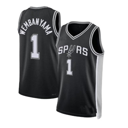 S.Antonio Spurs #1 Victor Wembanyama Unisex 2023 Draft First Round Pick Swingman Jersey - Icon Edition - Black Stitched American Basketball Jersey - Main View