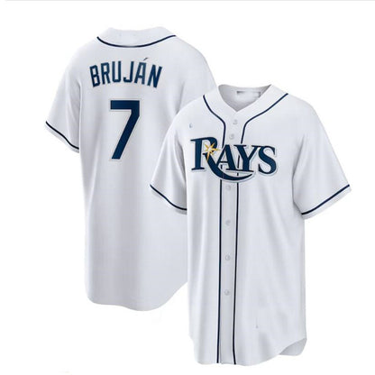 Tampa Bay Rays #7 Vidal Bruján Home Replica Player Jersey - White Baseball Jerseys - Main View