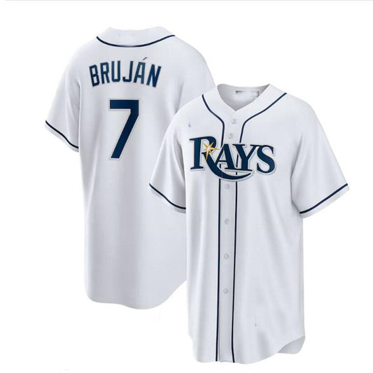 Tampa Bay Rays #7 Vidal Bruján Home Replica Player Jersey - White Baseball Jerseys - Main View