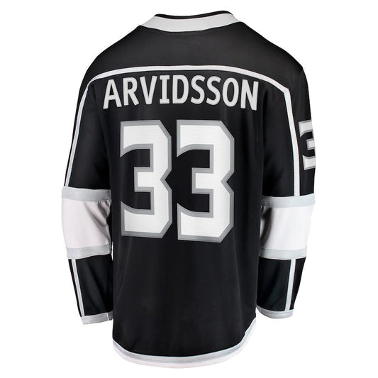 LA.Kings #33 Viktor Arvidsson Fanatics Branded Home Breakaway Player Jersey Black Stitched American Hockey Jerseys - Main View