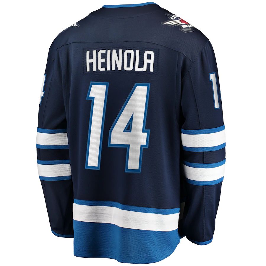 W.Jets #14 Ville Heinola Fanatics Branded Home Breakaway Player Jersey  Navy Stitched American Hockey Jerseys - Main View