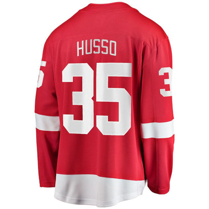 D.Red Wings #35 Ville Husso Fanatics Branded Home Breakaway Player Jersey  Red Stitched American Hockey Jerseys - Main View