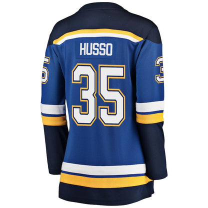 St.L.Blues #35 Ville Husso Fanatics Branded Breakaway Player Jersey  Blue Stitched American Hockey Jerseys - Main View