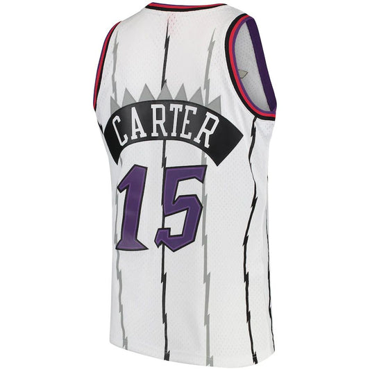 T.Raptors #15 Vince Carter Mitchell & Ness 1997-98 Hardwood Classics Swingman Jersey White Stitched American Basketball Jersey - Main View