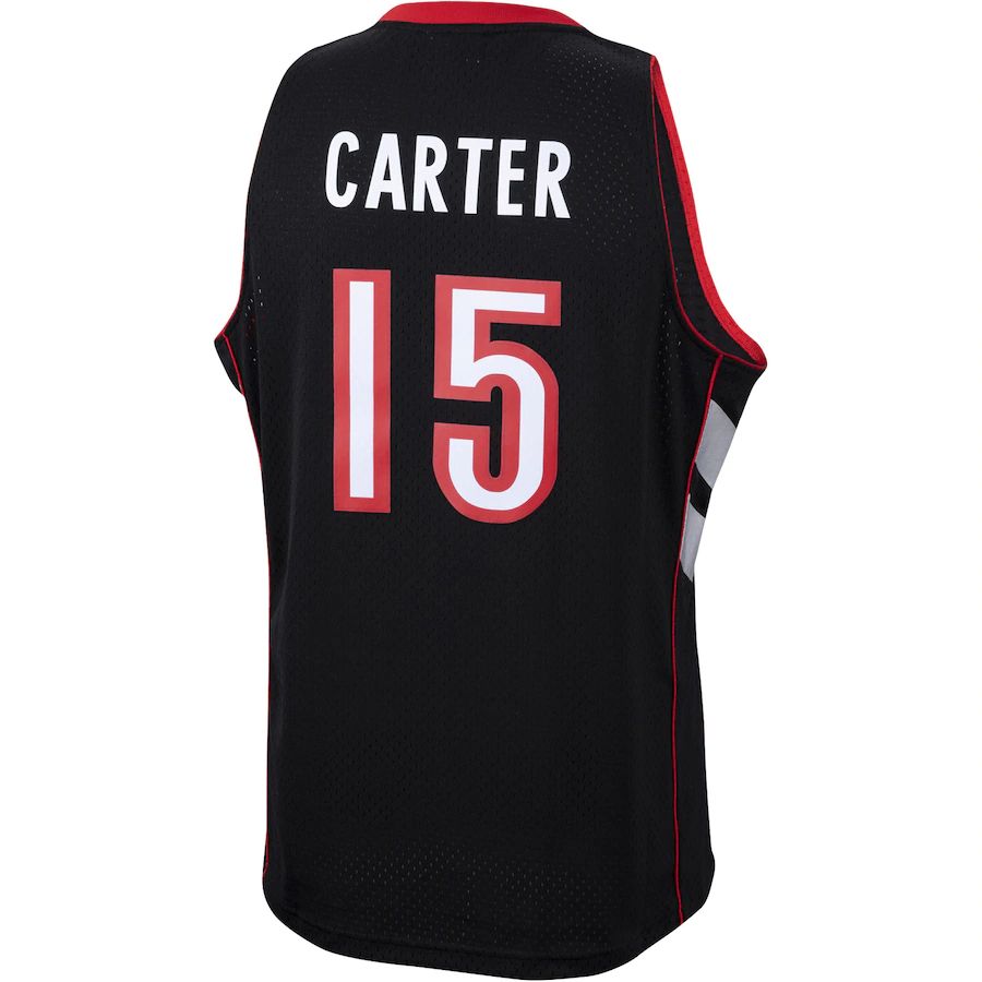 T.Raptors #15 Vince Carter Mitchell & Ness 1999-2000 Hardwood Classics Swingman Jersey Black Stitched American Basketball Jersey - Main View