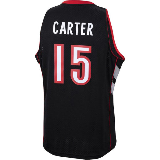 T.Raptors #15 Vince Carter Mitchell & Ness 1999-2000 Hardwood Classics Swingman Jersey Black Stitched American Basketball Jersey - Main View