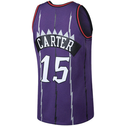 T.Raptors #15 Vince Carter Mitchell & Ness Big & Tall Hardwood Classics Jersey Purple Stitched American Basketball Jersey - Main View