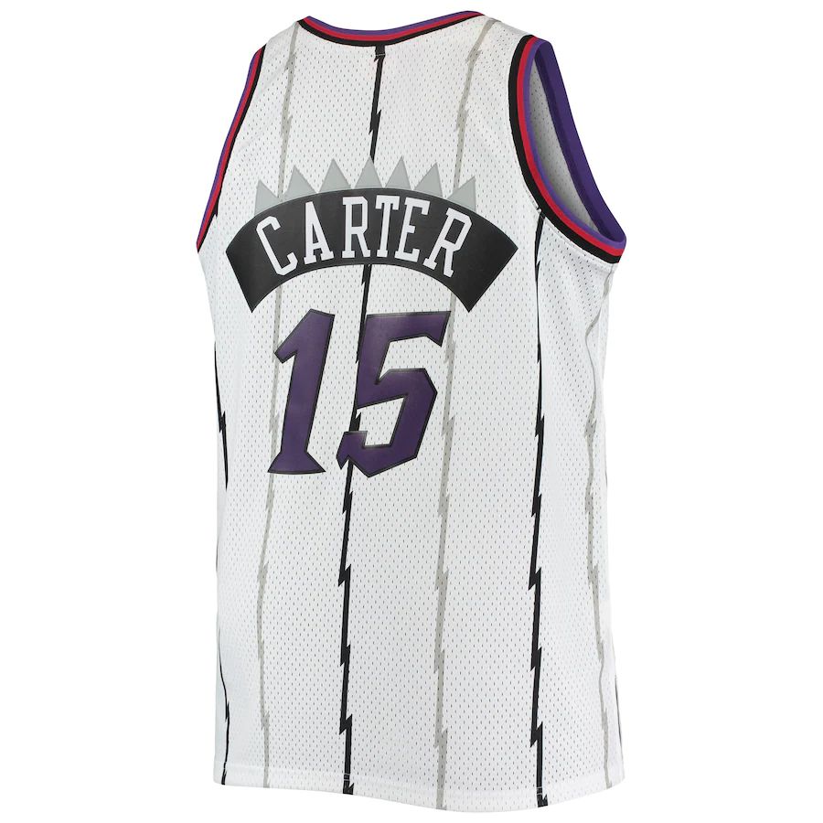 T.Raptors #15 Vince Carter Mitchell & Ness Big & Tall Hardwood Classics Swingman Jersey White Stitched American Basketball Jersey - Main View